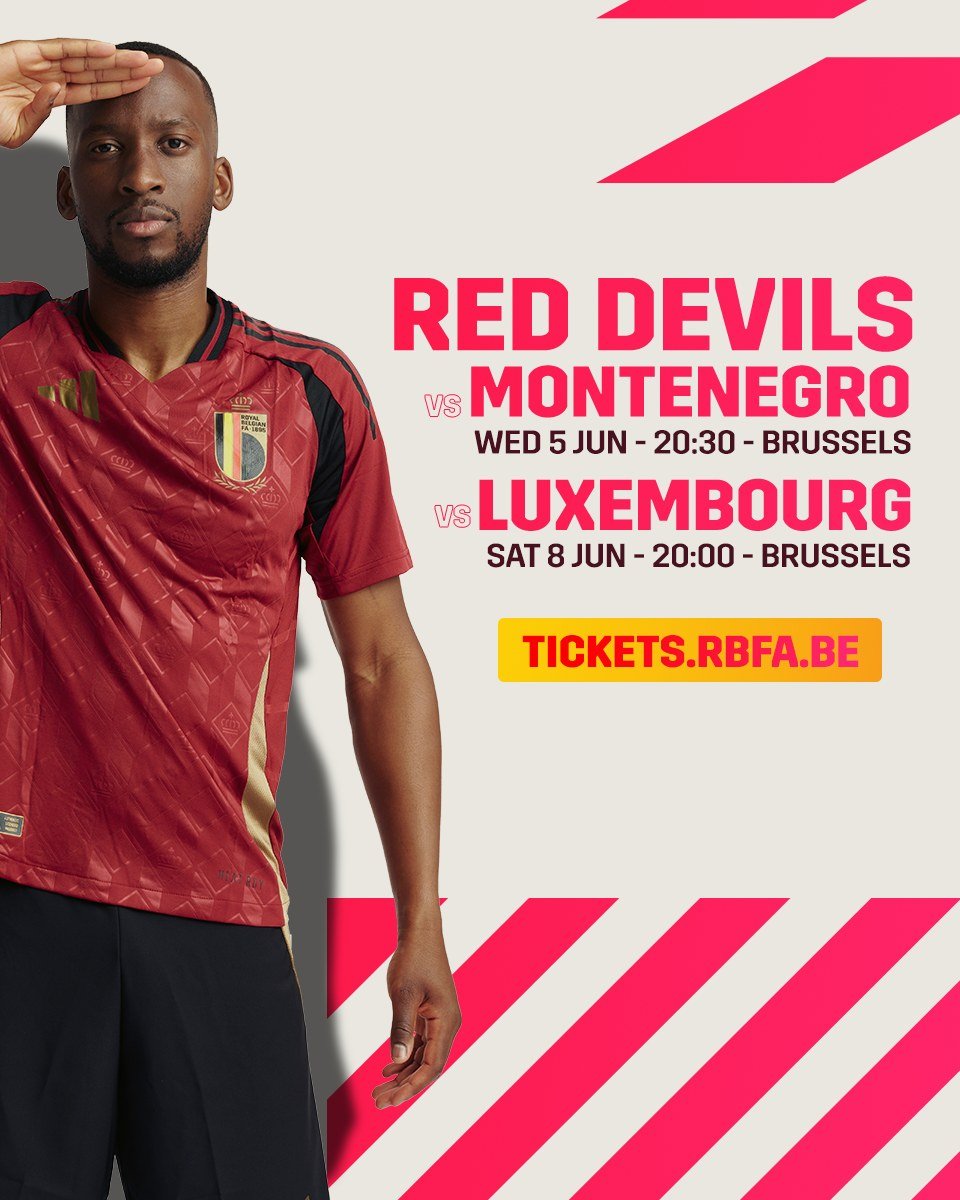 比利时迎战黑山，国家队热身赛足球预演。有直播频道 2024 年 6 月 5 日